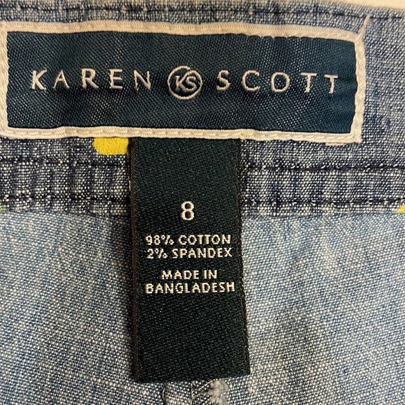 Karen Scott denim skirt with lemon print size 8 - Picture 4 of 4